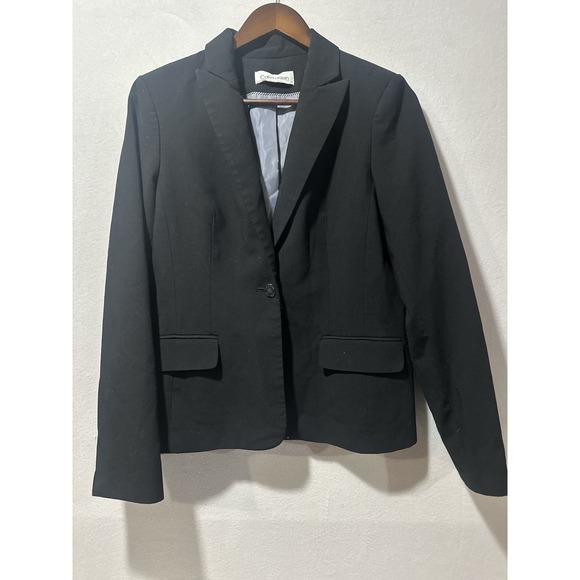 Women's Calvin Klein Black 1 Button Blazer‎ Size 4 Work - Picture 1 of 5